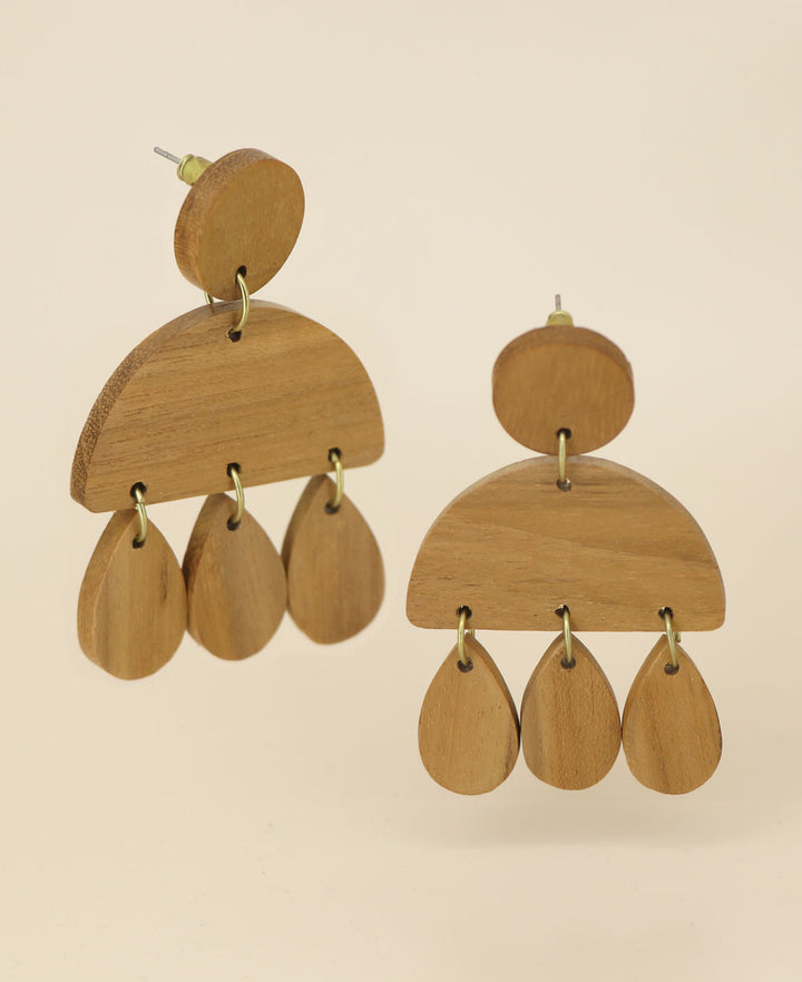Wood Drop Earrings