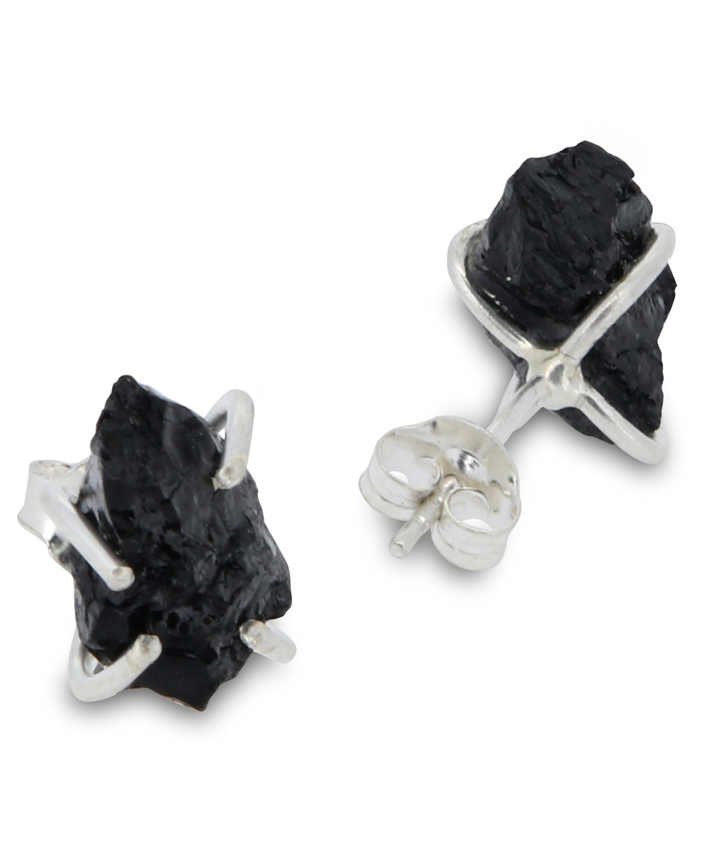 Black Tourmaline Stud Earrings