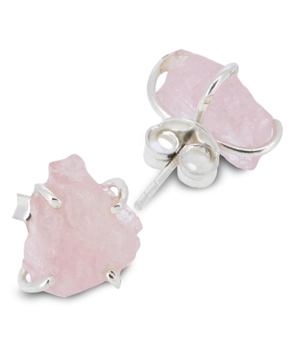 Rose Quartz Stud Earrings
