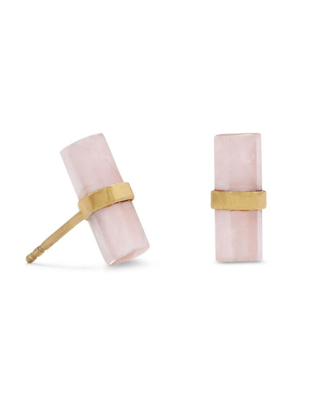 Rose Quartz Bar Earrings