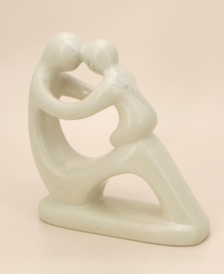 Natural Soapstone Mother and Baby Abstract Statue