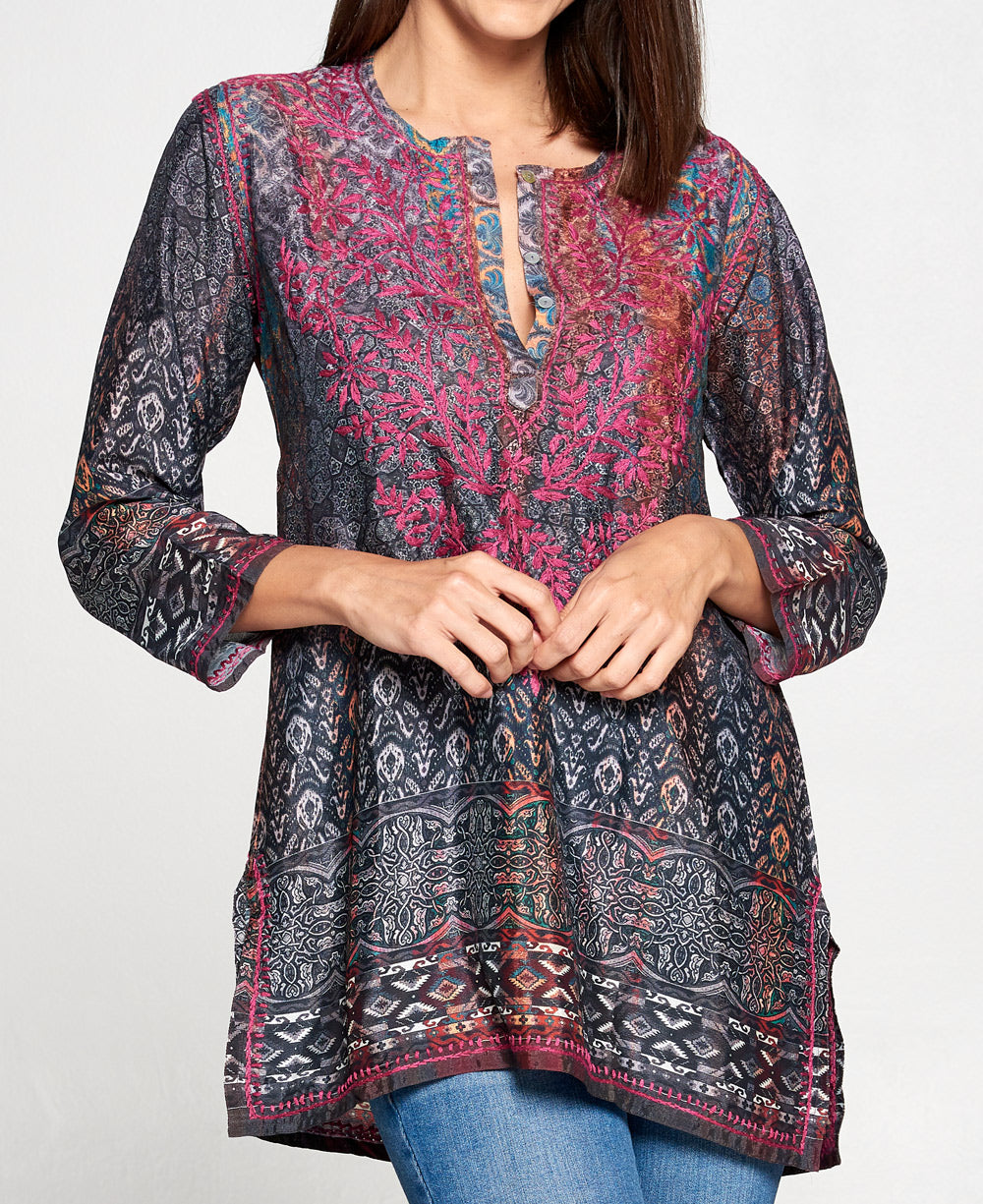 Embroidered Indian Rose Tunic